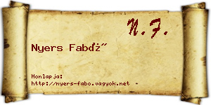 Nyers Fabó névjegykártya